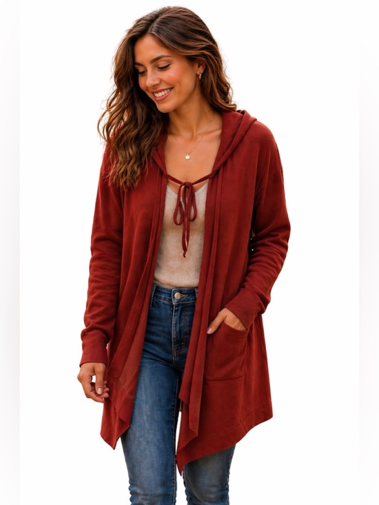 evy's tree Sweaters - Evy’s Tree the Nicole open front cardigan, burnt orange, women’s size Large.